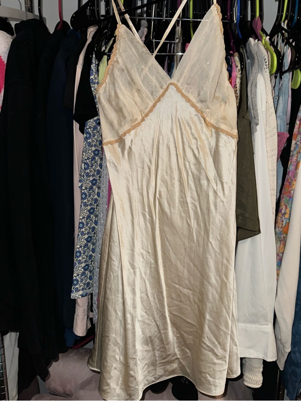 Silk Blend Zara Cream Slip Dress
